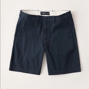 2-Pair of Abercrombie Navy Stretch Chino Shorts